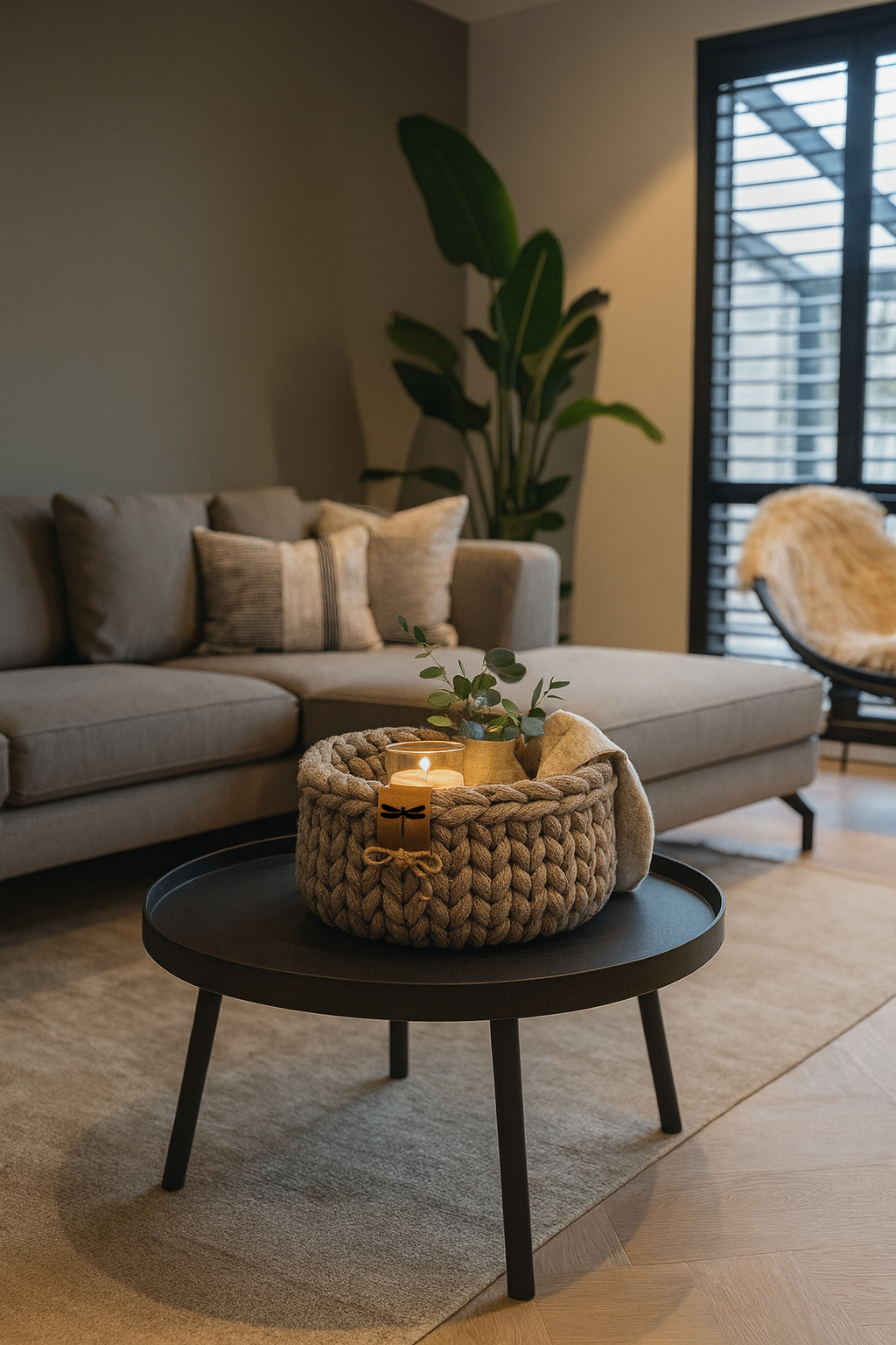 Strickkorb mit Holzboden | Seelenwerk Wallerfangen