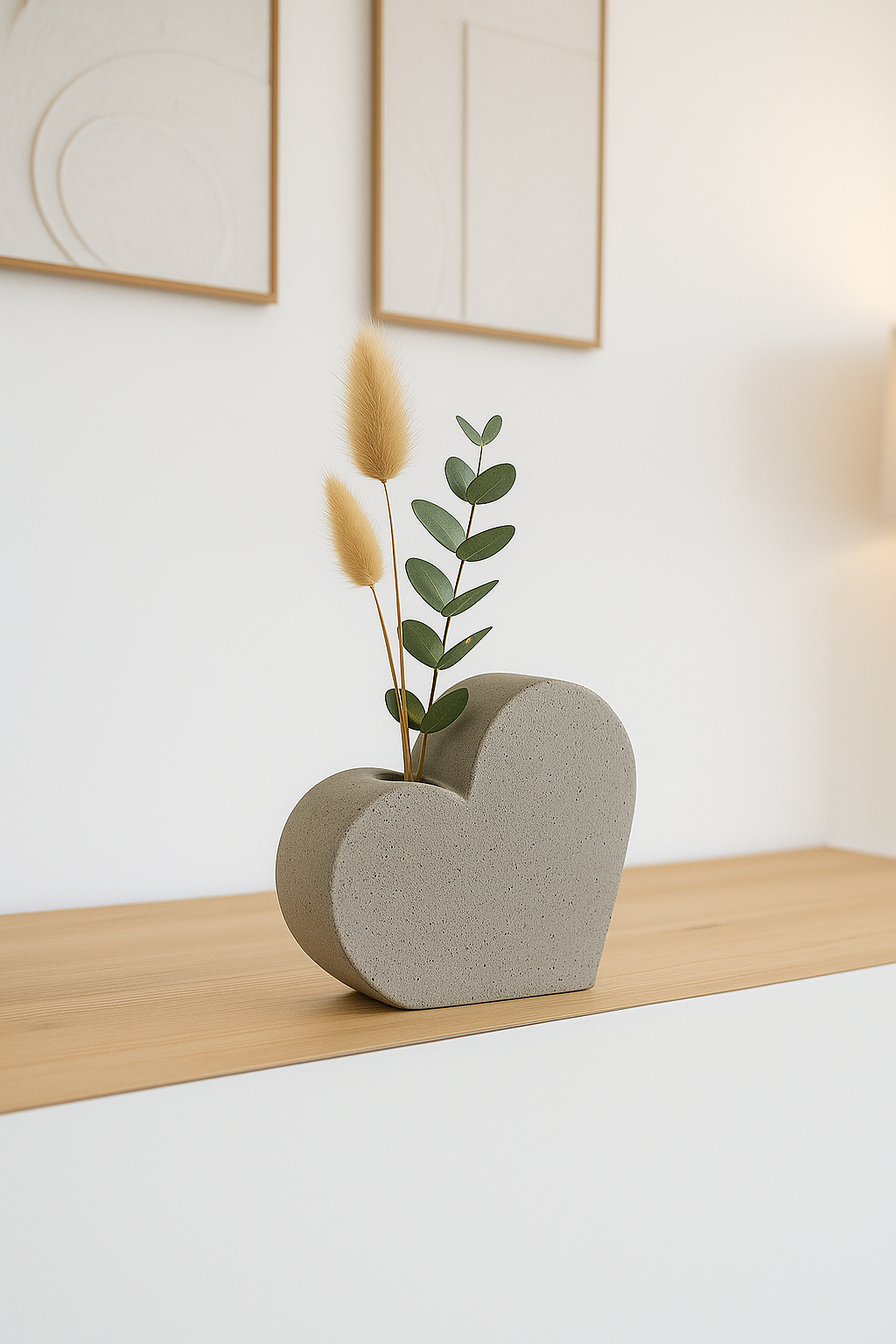 Beton-Herzvase - handgemacht & einzigartig